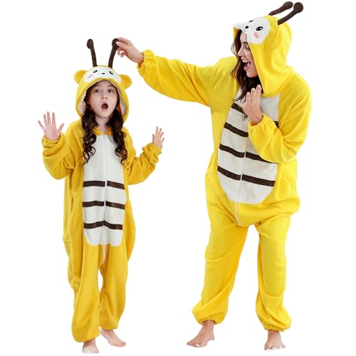 HAHASHOW Kinder Bodysuit Pyjama mit Kapuze - Weicher Flanell Schlafanzug für Jungen & Mädchen - Cartoon Tier Design (Halloween-Motive) - Unisex Strampler für Winter & Partys von HAHASHOW