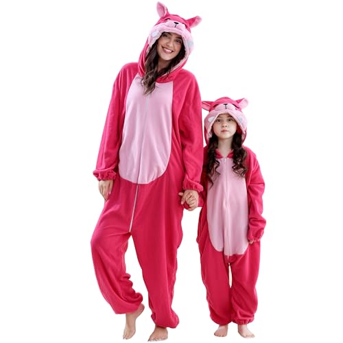 HAHASHOW Kinder Bodysuit Pyjama mit Kapuze - Weicher Flanell Schlafanzug für Jungen & Mädchen - Cartoon Tier Design (Halloween-Motive) - Unisex Strampler für Winter & Partys von HAHASHOW