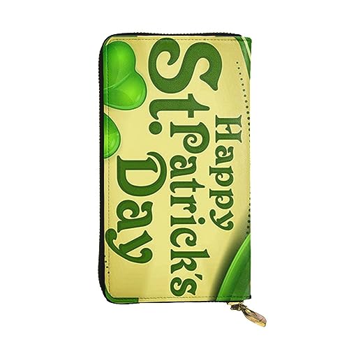 Baseball-Leder-Damen-Geldbörse, niedliche Clutch-Geldbörse für Damen, minimalistisch, wasserdicht, Kartenhalter, Clutch-Tasche, Happy St. Patrick's Day, Einheitsgröße von HAICOM