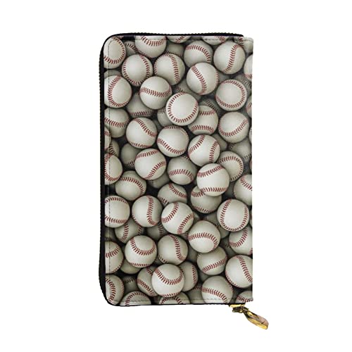 Baseball-Leder-Damen-Geldbörse, niedliche Clutch-Geldbörse für Damen, minimalistisch, wasserdicht, Kartenhalter, Clutch-Tasche, baseball, Einheitsgröße, Minimalistisch von HAICOM