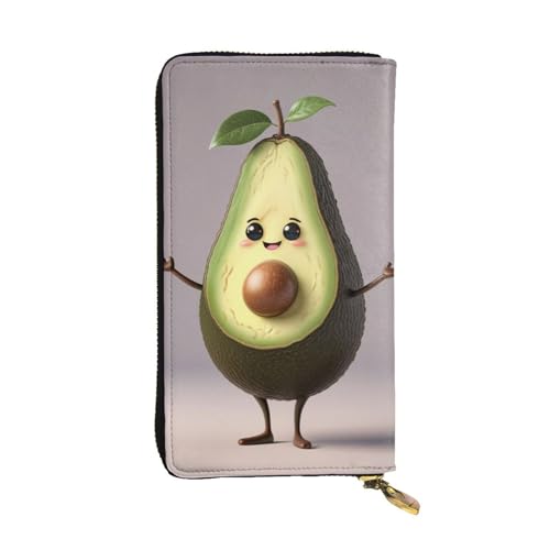 Damen-Geldbörse aus Ananas-Leder, niedliche Clutch-Geldbörse für Damen, minimalistisch, wasserdicht, Kartenhalter, Clutch-Tasche, Niedliche Yoga-Avocado, Einheitsgröße von HAICOM