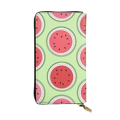 Damen-Geldbörse aus Leder, bunt, quadratisch, niedlich, minimalistisch, wasserdicht, Kartenhalter, Clutch-Tasche, Wassermelone Grün, Einheitsgröße von HAICOM