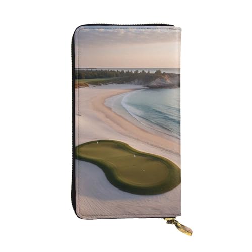 Damen-Geldbörse aus Leder, für Strand, Golfplatz, niedlich, minimalistisch, wasserdicht, Kartenhalter, Clutch-Tasche, Beach-Golfplatz, Einheitsgröße von HAICOM