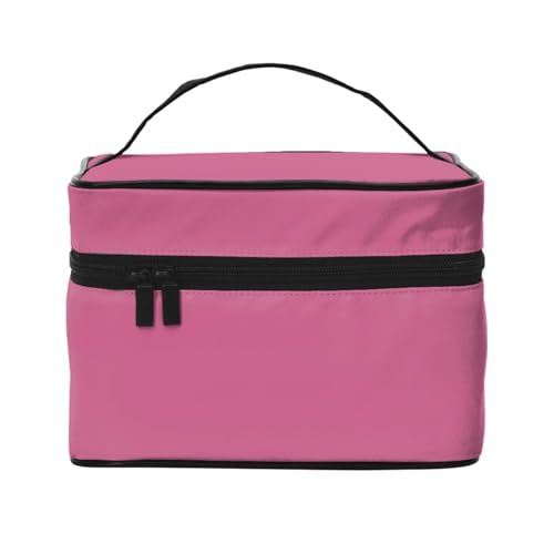 HAICOM BrilliantYAN Make-up-Tasche, groß, bedruckt, Reise-Kosmetiktasche mit Reißverschluss, für Damen und Make-up-Künstler, tragbare, quadratische Tasche, Glocke, Blume, Rot, Einheitsgröße von HAICOM