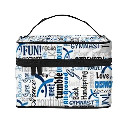 HAICOM Make-up-Tasche, Organizer, große Pride-Flagge, bedruckte Reise-Kosmetiktasche mit Reißverschluss für Frauen und Make-up-Künstler, tragbare quadratische Tasche, Gymnastik Blau, Einheitsgröße von HAICOM