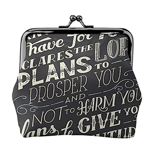 Münzgeldbörse aus Leder mit Aufschrift "I Know The Plans Have You Declares" für Damen und Herren, persönliche kleine Münztasche, niedliche Münztasche mit Kussschloss, I Know the Plans Have You von HAICOM