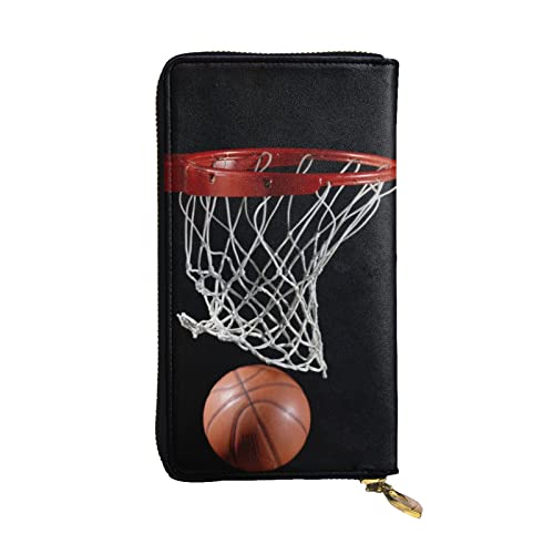 Red Crown Damen-Geldbörse aus Leder, niedliche Clutch, minimalistisch, wasserdicht, Kartenhalter, Clutch-Tasche, Basketball, Einheitsgröße von HAICOM