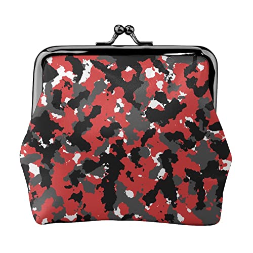 Süßes Eiscreme-Münzgeldbörse, Leder-Münzgeldbörse für Damen und Herren, persönliche kleine Münztasche, niedliche Münztasche mit Kussschloss, camouflage, Einheitsgröße, Niedlich von HAICOM