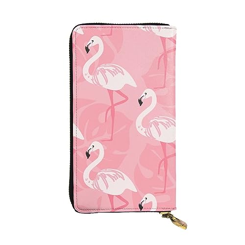 The Underwater World Geldbörse für Damen, Motiv: tropische Fische, niedlich, Clutch, minimalistisch, wasserdicht, Kartenhalter, Clutch-Tasche, Sommer Flamingo Palmblätter, Einheitsgröße von HAICOM