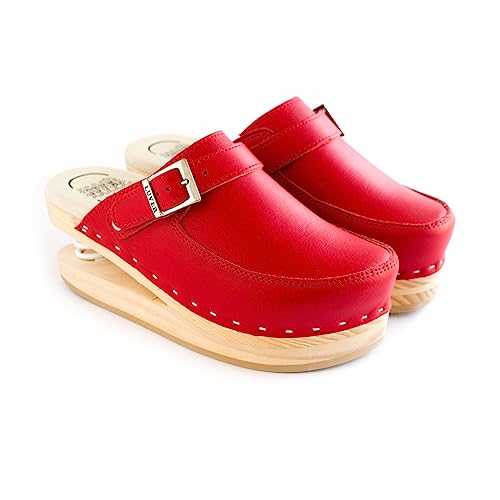 Haikon Hada 127-A Rot Holz-Clogs mit Feder, rot, 40 EU von Haikon Hada