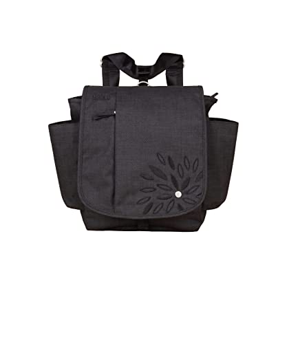 HAIKU To Go Convertible 2.0 Umhängetasche und Rucksack Messenger-Style Reisetasche mit verstellbaren Schultergurten, zwei Taschen, Black in Bloom von HAIKU