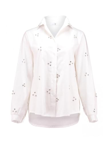 Hailys Bluse Di44ma mit Strass weiß Größe M von HAILY S