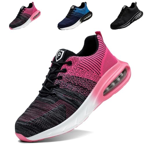 Sicherheitsschuhe Damen 43 Arbeitsschuhe Herren S3 mit Stahlkappe Sommer Arbeit Leicht Frau Kevlar Schuhe Sicherheit Sneaker Schutzschuhe Turnschuhe Frauen Rosa von HAIMAYEE