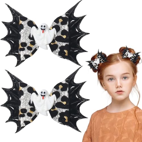HAIMITI Halloween-Haarspangen mit Fledermausflügeln, Geister-Haarschmuck, Glitzer-Haarspange, Cartoon-Haarschleife, silber-weiße Haarspangen, niedliche Haarnadeln für Frauen und Mädchen, Halloween, HAIMITI Halloween-Haarspangen mit Fledermausflügeln, Geister-Haarschmuck, Glitzer-Haarspange, Cartoon-Haarschleife, silber-weiße Haarspangen, niedliche Haarnadeln für Frauen und Mädchen, Halloween, von HAIMITI