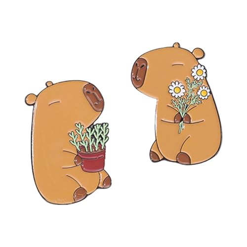 1 Paar Spielerische Capybaras Brosche Cartoon Tiere Geformtes Stillender Modischer Leichtmetallabzeichen Schmuck Für Partys Und Daten Vielseitige Kleidung Pin von HAISENG