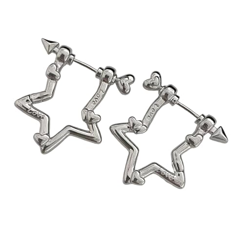 1 Paar Stilvolle Bolzen Ohrringe Hohlen Ohrstiften Sternform Multifirtional Ohrschmuck Party Accessoires Legierung Textur Komfortable Ohrringe von HAISENG