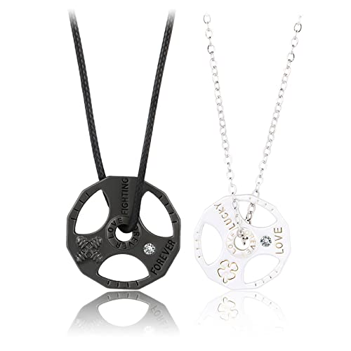 2 PCs/Set Hantel Halskette Legierung Anhängerkette Für Paare Männer Schmuck Präsentieren Langhantel Halsketten Für Frauen Gold Kette Charm von HAISENG