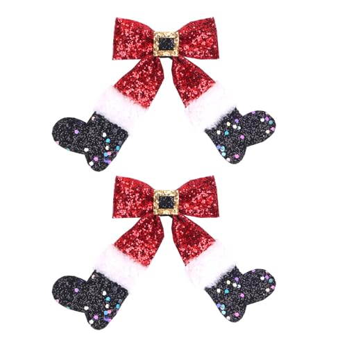2 Stück Multifunktionale Stiefelschleife Haarschmuck Haarspange Weihnachten Bowknot Haarteil geeignet für alle Frisuren von HAISENG