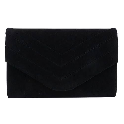 2023 Mädchen Clutches Cocktail Crossbody Umhängetasche Frauen Abend Party Bankett Lady Geldbörse Handtasche Klappe Umschlag Abendtasche, Schwarz , One Size von HAISENG