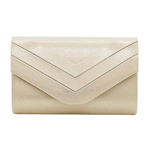 2023 Mädchen Clutches Cocktail Crossbody Umhängetasche Frauen Abend Party Bankett Lady Geldbörse Handtasche Klappe Umschlag Abendtasche, gold, One Size von HAISENG