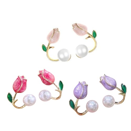 3 Paar Ohrhänger mit Blumen-Thema, Legierung, Textur, süße Blumen-Ohrringe, geeignet für Mode-Accessoire, Perlenohrringe für Frauen 3 Paar Ohrhänger mit Blumen-Thema, Legierung, Textur, süße Blumen-Ohrringe, geeignet für Mode-Accessoire, Perlenohrringe für Frauen von HAISENG