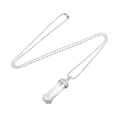 Acryl Parfums Flasche Pendell Halskette Mit Duftlager Und Edelstahlkette Für Frauen Schmuckkristalle Klar Acryl Halskette von HAISENG