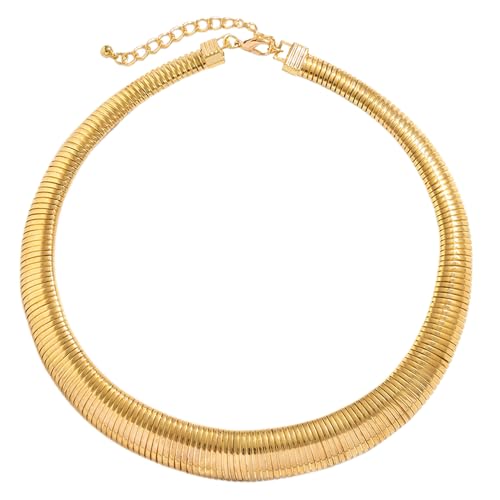 Big Chain Halskette Grunge Neckschmuck Übertriebene Metall Verdrehte Halshänger Auffällige Halsbandeisen Eisenmaterial Eleganter Charme von HAISENG
