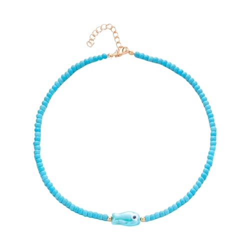Bunte Keramikfisch Und Perlen Colarbone Halskette Leichter Böhmischer Schmuck Für Modische Frauen Böhmische Perlen Halskette von HAISENG