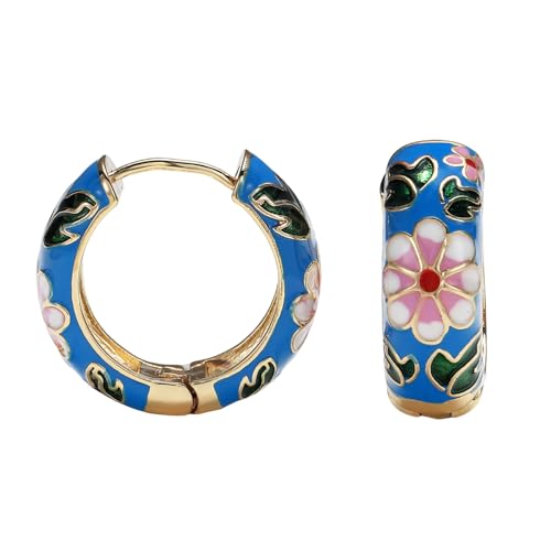 Bunte Ohrhänger Knorpel-Huggie-Creolen, geometrische Form, stilvolles Accessoire für Damen, zierlich Bunte Ohrhänger Knorpel-Huggie-Creolen, geometrische Form, stilvolles Accessoire für Damen, zierlich von HAISENG