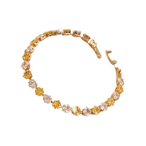 Buntes Quadratisches Zirkonia Hip Hop Schmuck Unisex Tennis Link Armband Anpassbare Handchain Handgelenk Accessoire Für Party Bunte Geometrische Hip Hop Armband von HAISENG