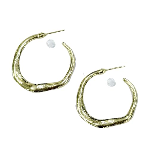 Damen Reifenoopringe In Goldenen Silbernen Frauen Große Dicke Runde Kreisförmige Kreispunk Juwely Punk Studs Allergie Resistente Ohrringe von HAISENG