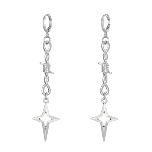 Dark Punk Inspirierte Vier Speichere Sternohrringe Komplizierte Gotische Niet Reifen Ohrschnallen Accessoires Für Frauen Mädchen Gotische Sternohrringe von HAISENG