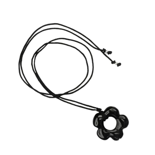 Einzigartige Schwarze Blumenheize Halskette Mit Verstellbarer Länge Schlüsselbeinkette Accessor von HAISENG