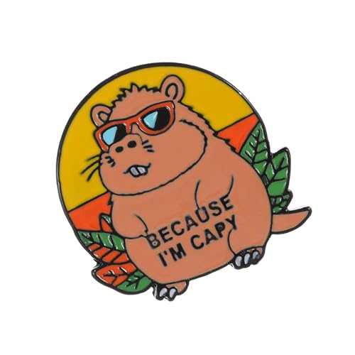 Elegante Capybaras Lapel Pin Handgefertigte Tierbrosche Stilvolle Corsage Badge Mode Accessoire Für Partys Und Abendessen Süße Capybara Brosche von HAISENG