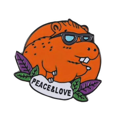Elegante Capybaras Lapel Pin Handgefertigte Tierbrosche Stilvolle Corsage Badge Mode Accessoire Für Partys Und Abendessen Süße Capybara Brosche von HAISENG