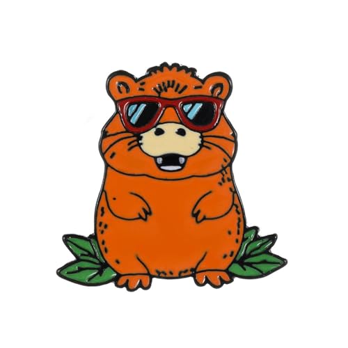 Elegante Capybaras Lapel Pin Handgefertigte Tierbrosche Stilvolle Corsage Badge Mode Accessoire Für Partys Und Abendessen Süße Capybara Brosche von HAISENG