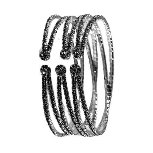 Elegante Strass-Manschette für Damen, modischer mehrlagiger Armreif, handgefertigt, mehrschichtiger Kristallschmuck für Hochzeiten, Legierung, Einheitsgröße, Wie beschrieben von HAISENG