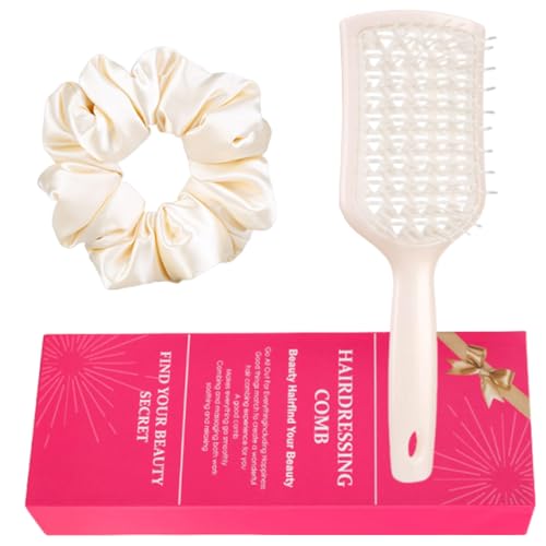Entwirrende Haarbürste, belüfteter Entwirrer mit Haargummis, 2-teiliges Zubehör-Set für Frauen und Mädchen, belüftete Entwirrer-Haarbürste von HAISENG