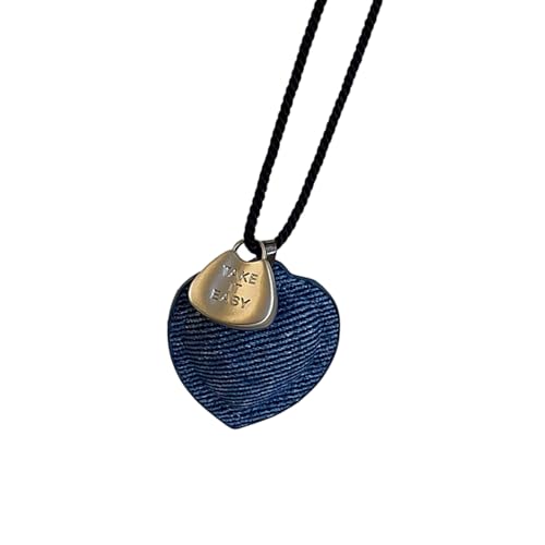 Erdiger Strukturierter Herz Charme Halskette Einstellbare Schnurkette Inspirierte Frauen Modepullover Kette Accessoire Vintage Twine Halskette von HAISENG