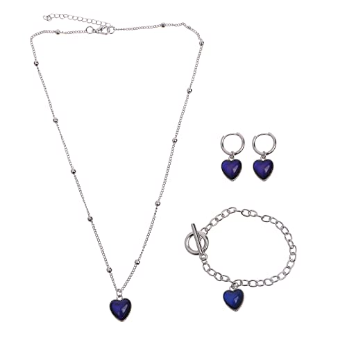 Farbenfroh Verändernde Stimmungsherzherz Anhänger Halsketten Für Frauen Mädchen Temperatur Kontrolle Farbwechsel Schlangekette Romantische Farbe Wechselnde Halskette Stimmung Für Jungen Frauen Männer von HAISENG