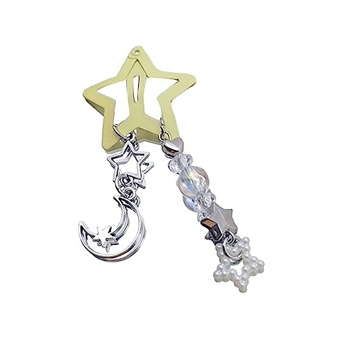 Fashion Star Form Haare Clip Haarnadel Für Frauen Mädchen Süßer Mond Star Fringe Snap Clip Mode Barrettes Orament Form Haare Barrette von HAISENG