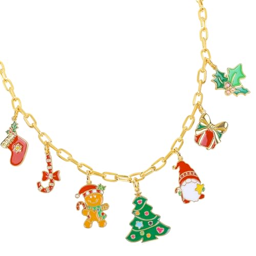 Feiertagsthemen Halskette Mit Verschiedenen Form Anhängern Halsschmuck Perfektes Accessoire Für Weihnachtsversammlungen Halsschmuck von HAISENG
