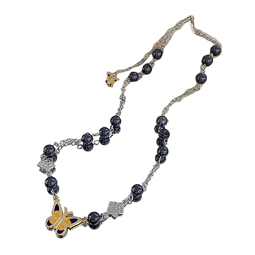 Frauen Schmetterlings Schlüsselbeinkette Anhänger Halskette Rose Perlen Perlenkette Choker Y2K Schmuck Geschenk Anhänger Frauen Schmetterlings Schlüsselbeinkette Anhänger Halskette Rose Perlen Perlenkette Choker Y2K Schmuck Geschenk Anhänger von HAISENG