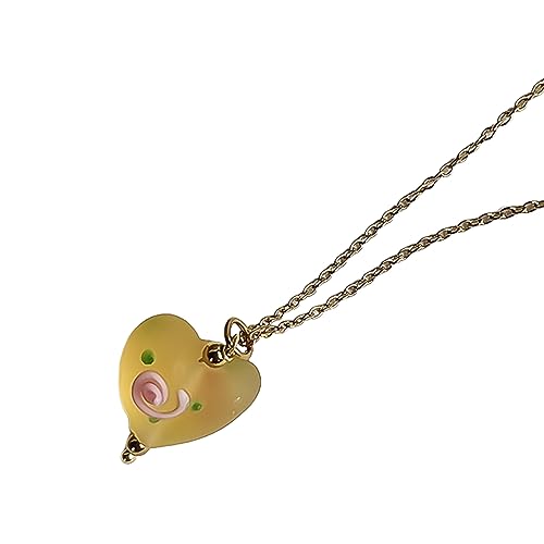 Frosted Color Heart Halskette Weibliche Temperament Nische Colarmbone Kette Koreanische Version Verstellbarer Kettenschmuck Herz Halskette Für Mädchen von HAISENG