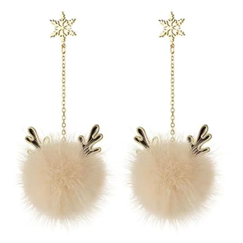 Funkelnde Drop Ohrringe Haarball Frauen Kühle Weibliche Mode Perfekt Für Tägliche Kleidung Dangle Ohrringe von HAISENG