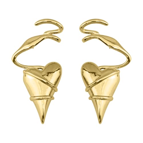 Geometrische Metallverpackung Asymmetrisch Herzohrringe Leichte Gold/Silber Farbohrohrohrstolme Date Nacht Handgefertigtes Schmuck Mode Ohrringe Für Frauen von HAISENG