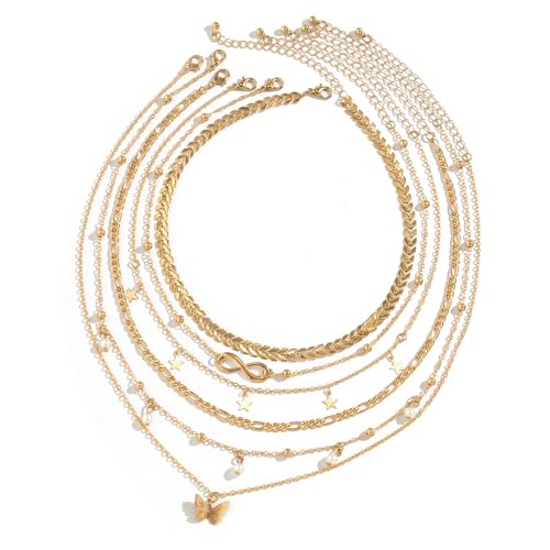 Goldener Ton Schmetterling Anhänger Schicht Halskette Set Multi Strang Ketten Choker Für Frauen Mädchen Mode Neckkettenschmuck Schmuck Für Frauen Goldener Ton Schmetterling Anhänger Schicht Halskette Set Multi Strang Ketten Choker Für Frauen Mädchen Mode Neckkettenschmuck Schmuck Für Frauen von HAISENG