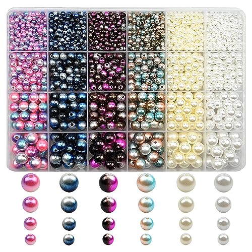 HAISENG 1890 Pieces Lose Abstandshalterperlen 4/6/8/10mm Farbabstandshalter Mit Löchern Für Schmuck Schmuck Wechselnde Farben Perlen Schmuckherstellung Armband von HAISENG