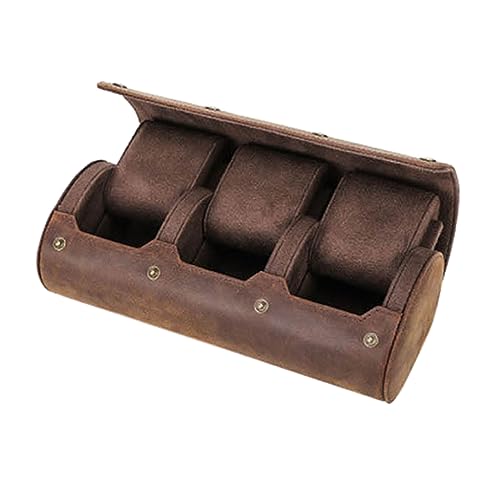 3 Slots Lederwächterbox Luxus Handgelenk Watch Hülle Roll Display Schmuck Mit Schließknopf Für Männer von HAISENG