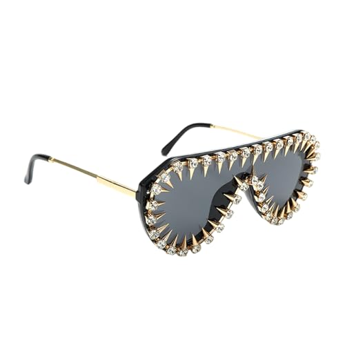 HAISENG Beliebte Sonnenbrille mit Kristallnieten, beliebte Brille für verschiedene Anlässe und Outfits, Freizeitkleidung, modische Outdoor-Brillen, grau von HAISENG
